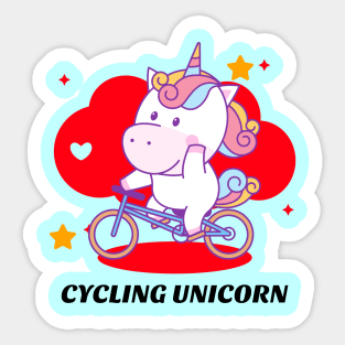 Cycling Unicorn Sticker